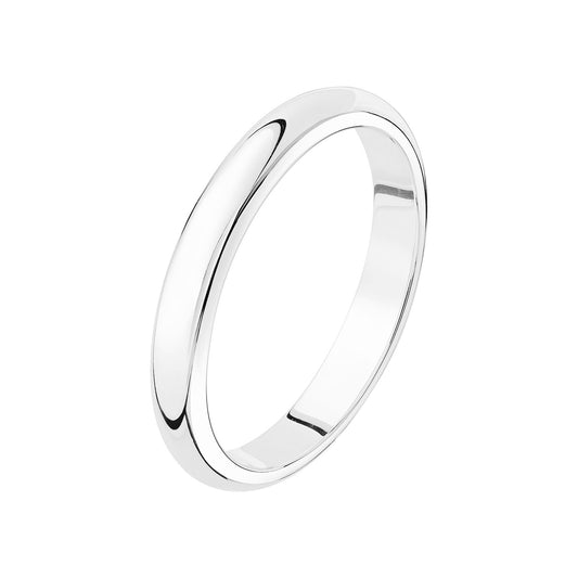 Alliance Demi-jonc - Or Blanc 18K