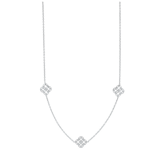 Collier Maille Forçat Cercles Entrelacés - Or Blanc 18K