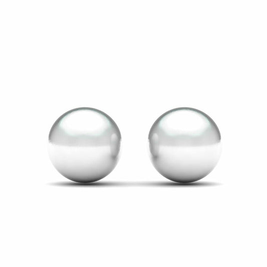 Boucle d'Oreille Boules - Or Blanc 18k